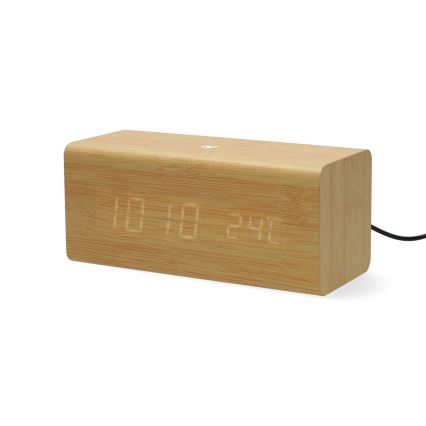 Koka digitālais modinātājs ar LED displeju un termometru 5V/1xCR2032