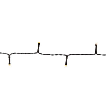 LED āra virtene, 48 LED, 7 režīmi, 3×AA, 4,1 m, IP44, silti balta