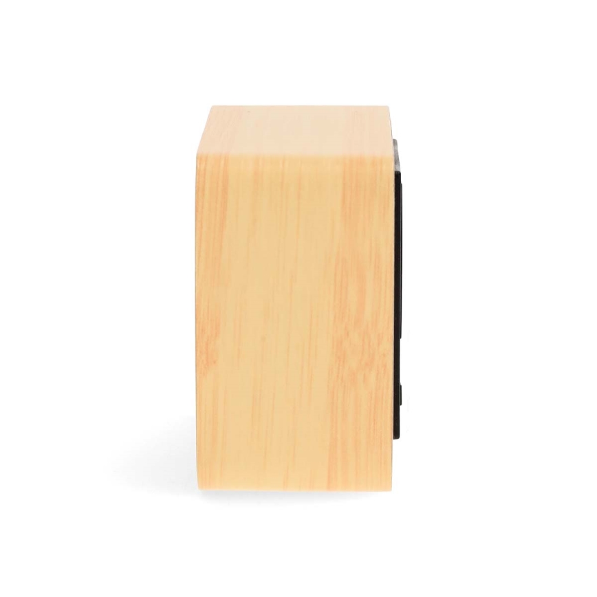 Digitālais modinātājs ar LED displeju un termometru, 5V/3xAAA, koka