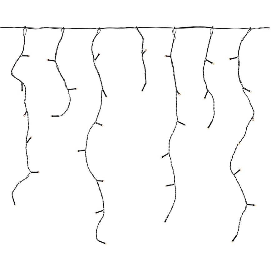 LED āra Ziemassvētku aizkars 360 LED/7 režīmi 14 m IP44 silti balta