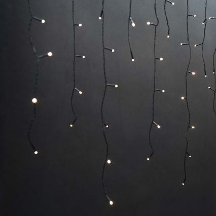 LED āra Ziemassvētku aizkars 360 LED/7 režīmi 14 m IP44 silti balta