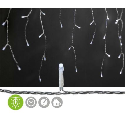 LED āra aizkars 360 LED/7 funkcijas 14m IP44 auksti balta