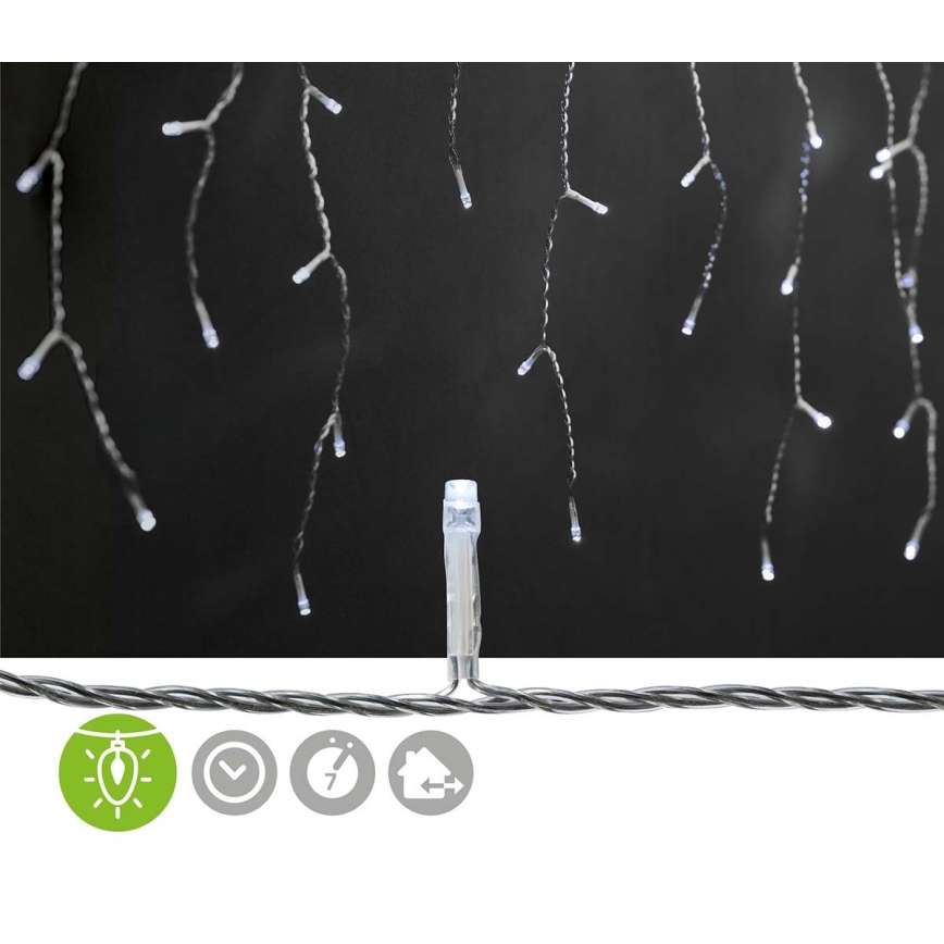 LED āra aizkars 360 LED/7 funkcijas 14m IP44 auksti balta