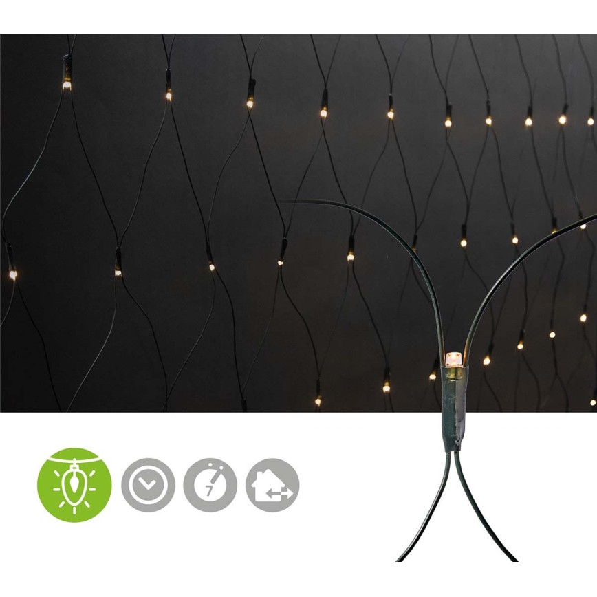 LED Ziemassvētku āra aizkars 160xLED/7 funkcijas 5m IP44 silti balta