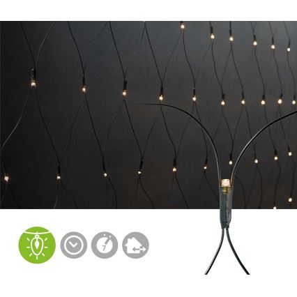 LED Ziemassvētku āra aizkars 320xLED/7 funkcijas 6m IP44 silti balta