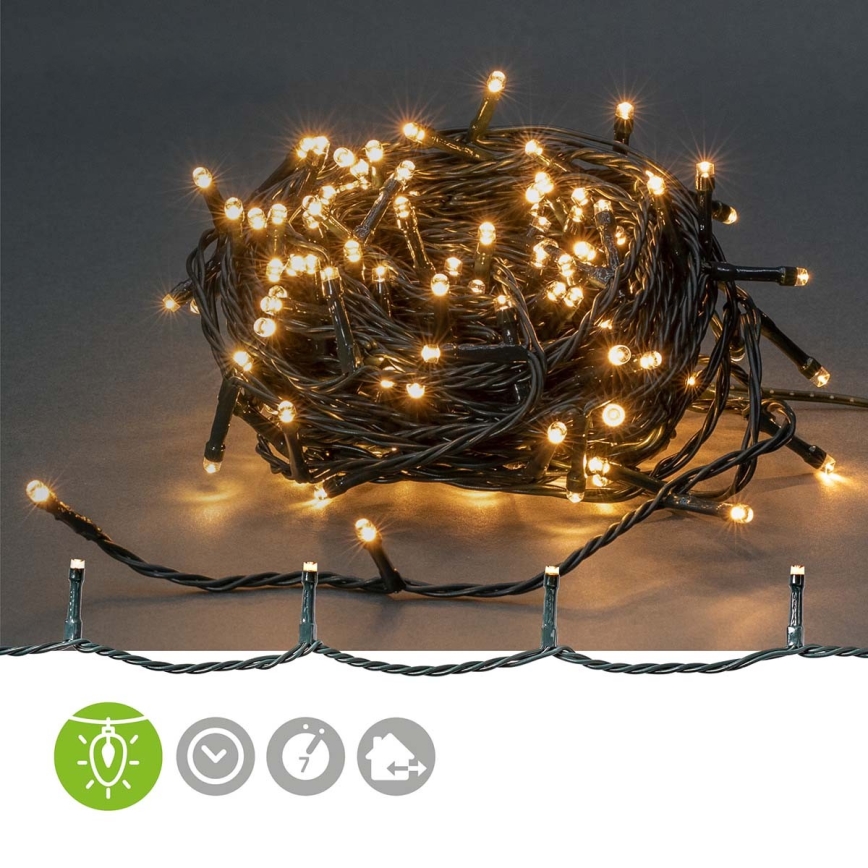 LED āra virtene 180xLED/7 funkcijas 16,5m IP44 siltā baltā krāsā