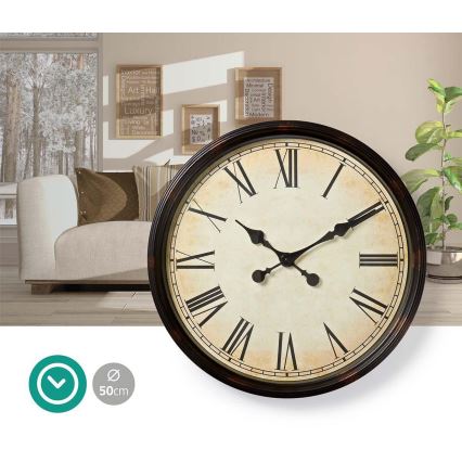 Sienas pulkstenis 1xAA d. 50 cm bēšs/melns