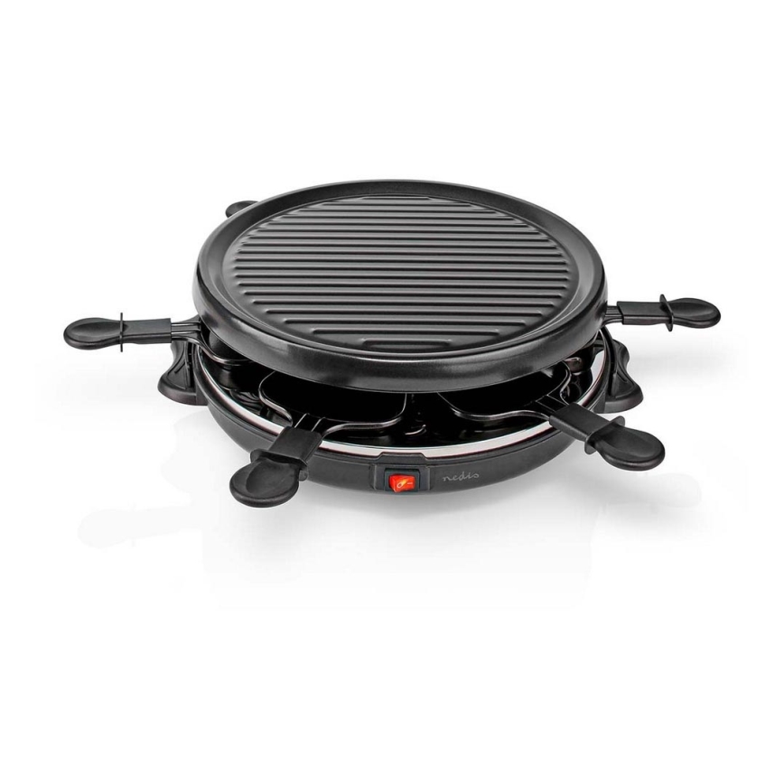 Nedis FCRA210FBK6 - Raclette grils ar piederumiem 800W/230V