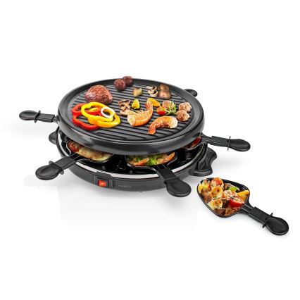 Nedis FCRA210FBK6 - Raclette grils ar piederumiem 800W/230V