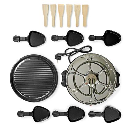 Nedis FCRA210FBK6 - Raclette grils ar piederumiem 800W/230V