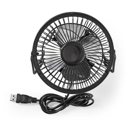 Galda ventilators 3W/USB 10 cm melns