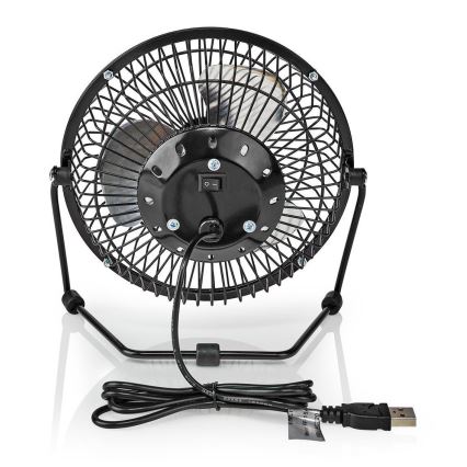 Galda ventilators 3W/USB 15 cm melns