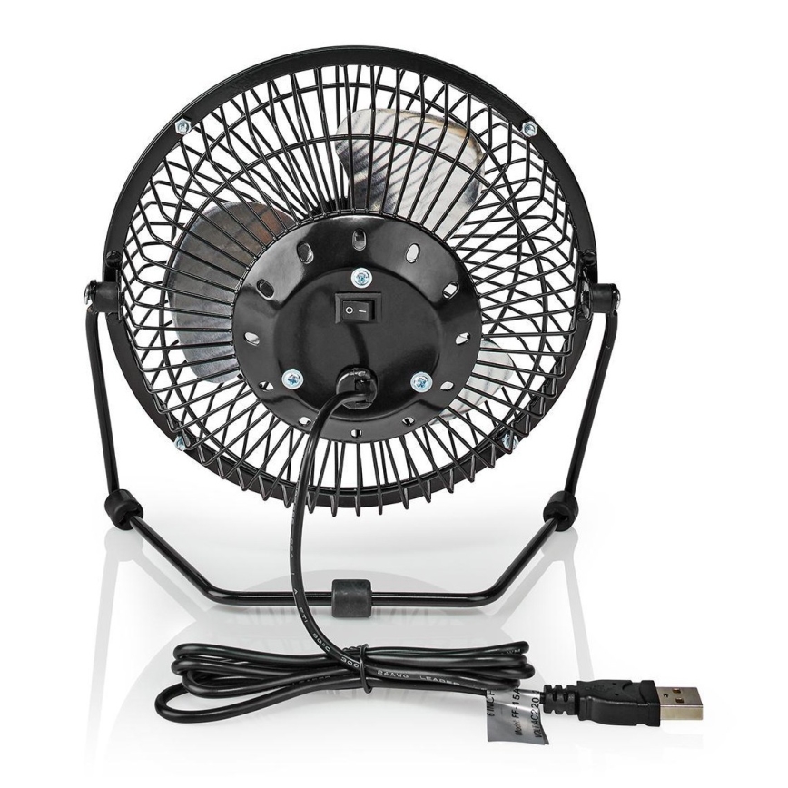 Galda ventilators 3W/USB 15 cm melns