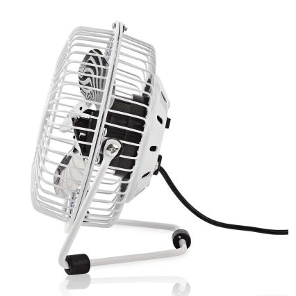 Galda ventilators 3W/USB 10 cm balts