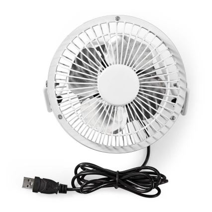 Galda ventilators 3W/USB 10 cm balts