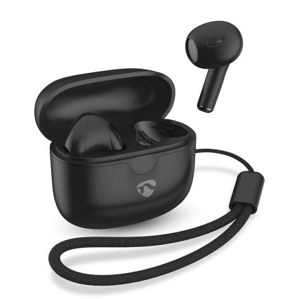 Bezvadu earphones 250 mAh + 2x 30 mAh melna