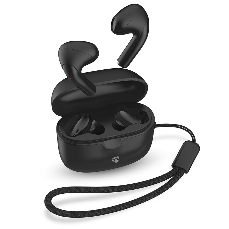 Bezvadu earphones 250 mAh + 2x 30 mAh melna