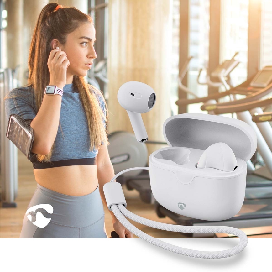 Bezvadu earphones 250 mAh + 2x 30 mAh balta