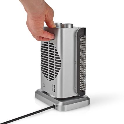 Ventilators ar keramikas sildītāju 1000/1500W/230V sudraba