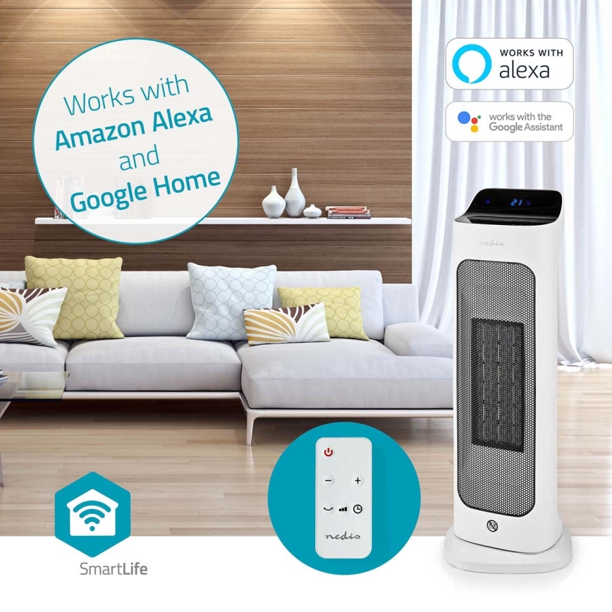 Ventilators ar keramisks sildelements Smartlife 1400/2000W/230V Wi-Fi Tuya + tālvadības pults