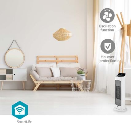 Ventilators ar keramisku sildelementu Smartlife 400/2000W/230V Wi-Fi Tuya + tālvadības pults