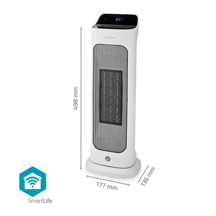 Ventilators ar keramisku sildelementu Smartlife 400/2000W/230V Wi-Fi Tuya + tālvadības pults