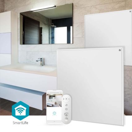 Infrasarkanais apkures panelis 350 W/230 V 59,8 x 62 cm IP44 Wi‑Fi Tuya + tālvadība
