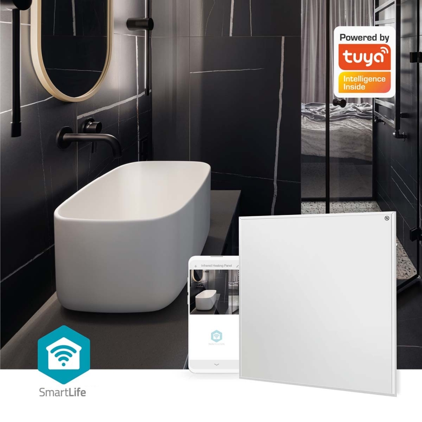 Infrasarkanais apkures panelis 350 W/230 V 59,8 x 62 cm IP44 Wi‑Fi Tuya + tālvadība