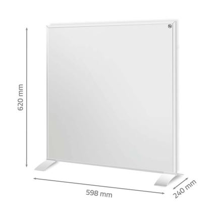 Infrasarkanais apkures panelis 350 W/230 V 59,8 x 62 cm IP44 Wi‑Fi Tuya + tālvadība