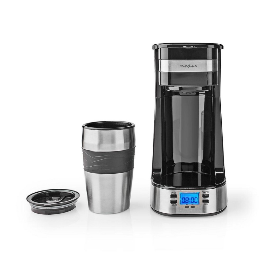 Kafijas automāts vienai krūzei 0,4 l ar taimeri un ceļojuma krūzi