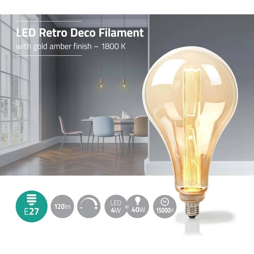 Regulējama LED spuldze FILAMENT PS165 E27/3,5W/230V 1800K