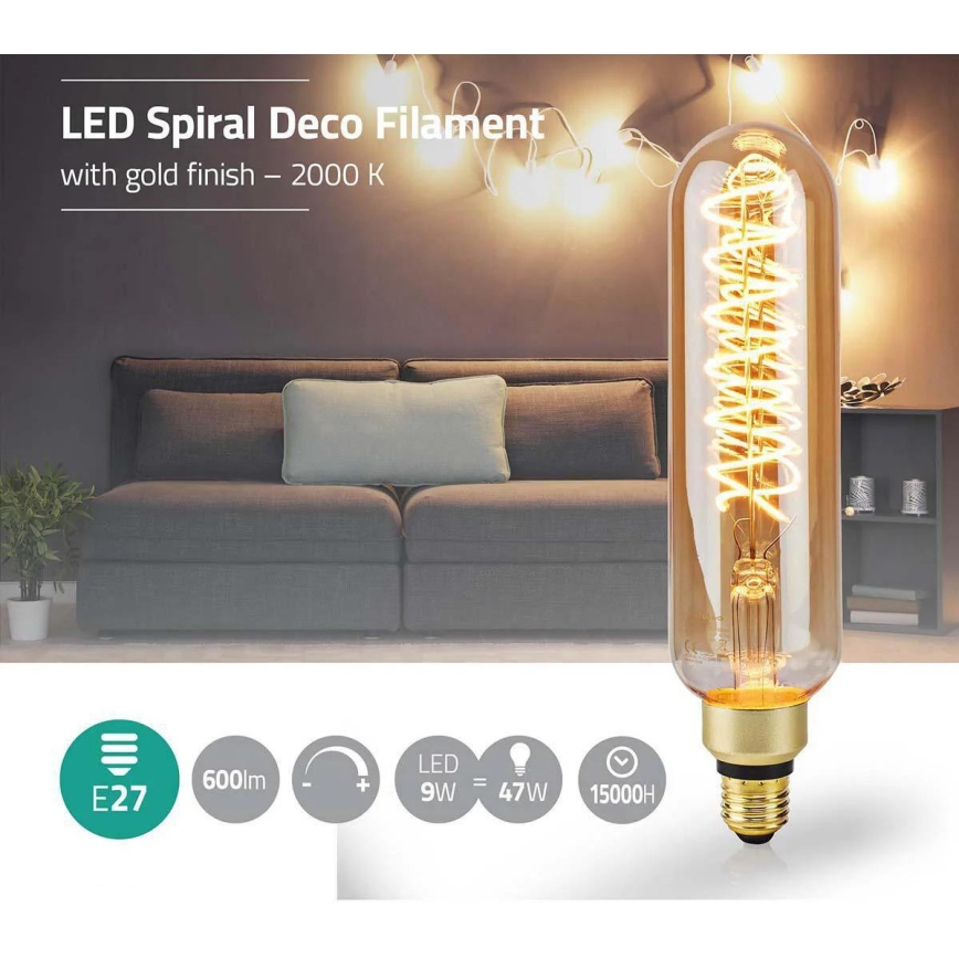 LED regulējama spuldze FILAMENT T65 E27/8,5W/230V 2000K