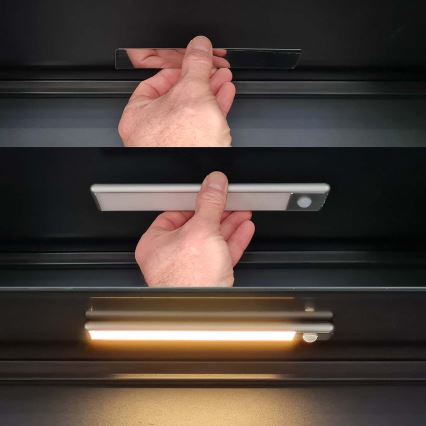 LED Uzlādējams magnētisks skapīša apgaismojums ar kustību sensoru LED/1W/1100 mAh 3000K