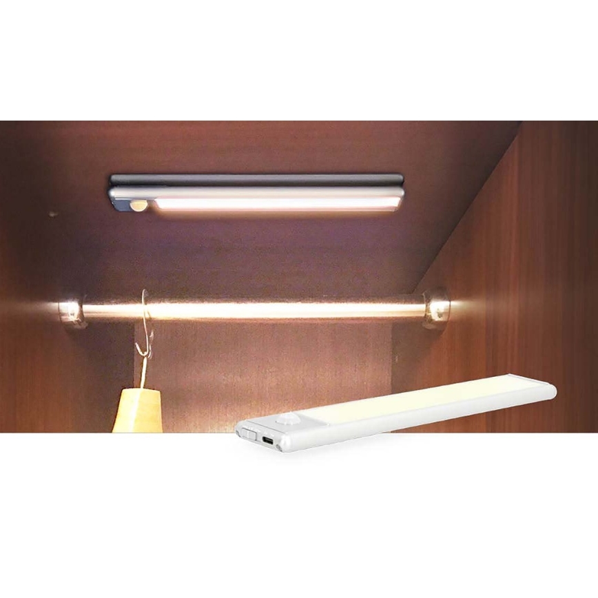 LED Uzlādējams magnētisks skapīša apgaismojums ar kustību sensoru LED/1W/1100 mAh 3000K