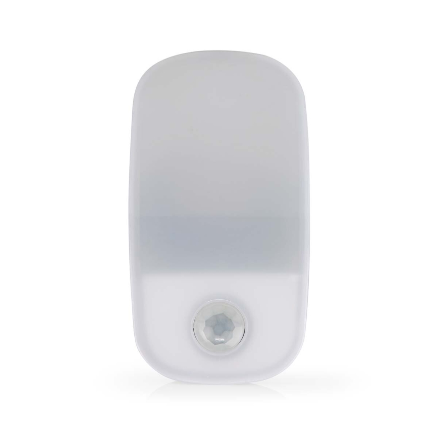 LED Orientējoša kontaktligzdas lampa ar kustības un krēslas sensoru LED/0,55W/230V balta