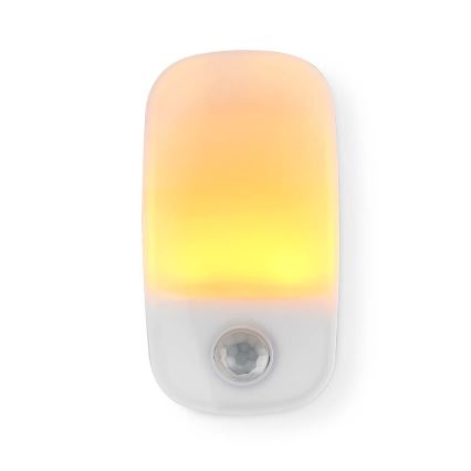 LED Orientējoša kontaktligzdas lampa ar kustības un krēslas sensoru LED/0,55W/230V balta