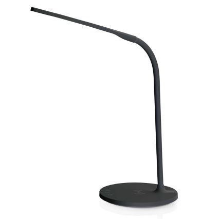 LED Aptumšojama skārienvadāma pielāgojama galda lampa ar 15W bezvadu uzlāde Qi LED/5,5W/230V 2700-6500K melna