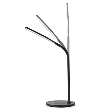 LED Aptumšojama skārienvadāma pielāgojama galda lampa ar 15W bezvadu uzlāde Qi LED/5,5W/230V 2700-6500K melna