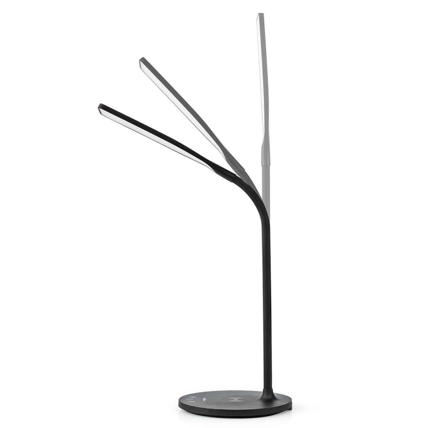 LED Aptumšojama skārienvadāma pielāgojama galda lampa ar 15W bezvadu uzlāde Qi LED/5,5W/230V 2700-6500K melna