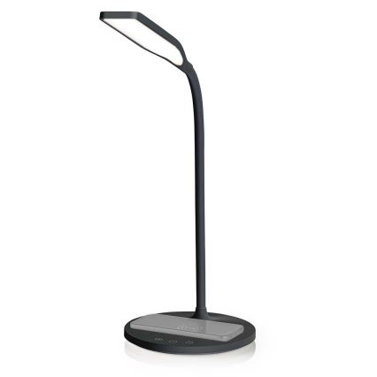 LED Aptumšojama skārienvadāma pielāgojama galda lampa ar 15W bezvadu uzlāde Qi LED/5,5W/230V 2700-6500K melna