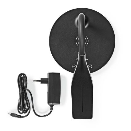 LED Aptumšojama skārienvadāma pielāgojama galda lampa ar 15W bezvadu uzlāde Qi LED/5,5W/230V 2700-6500K melna