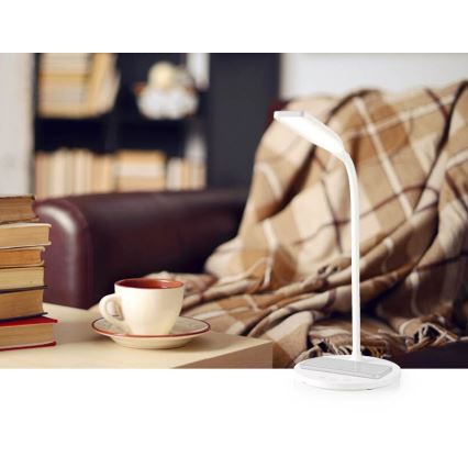 LED Aptumšojama skārienvadāma pielāgojama galda lampa ar 15W bezvadu uzlāde Qi LED/5,5W/230V 2700-6500K balta