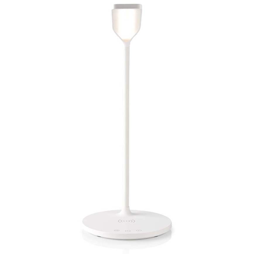 LED Aptumšojama skārienvadāma pielāgojama galda lampa ar 15W bezvadu uzlāde Qi LED/5,5W/230V 2700-6500K balta