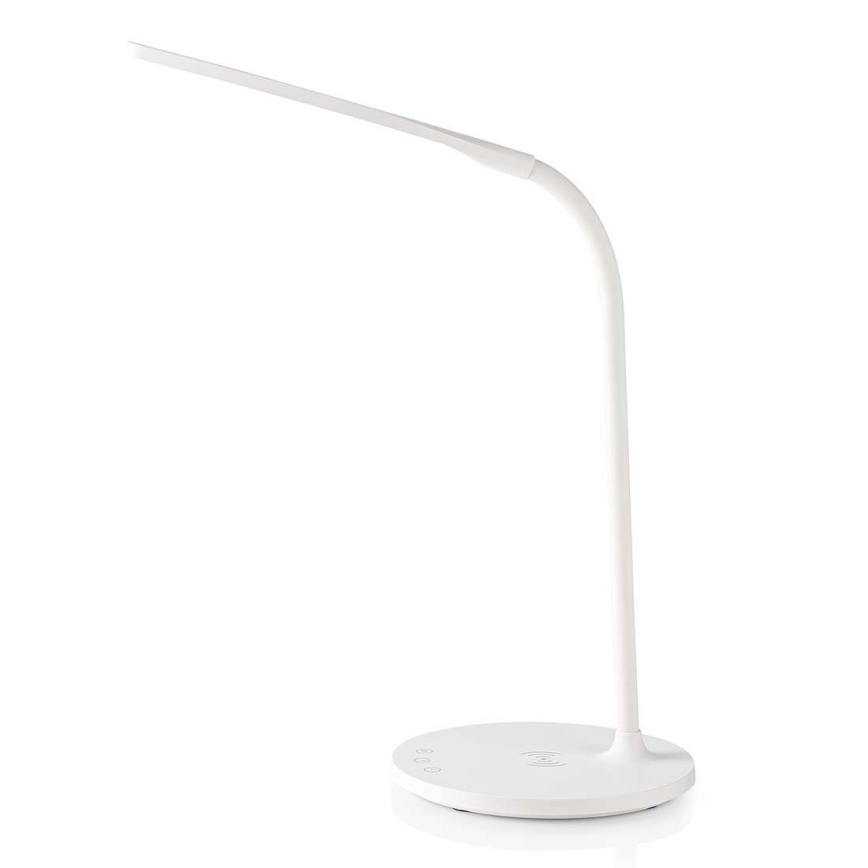 LED Aptumšojama skārienvadāma pielāgojama galda lampa ar 15W bezvadu uzlāde Qi LED/5,5W/230V 2700-6500K balta