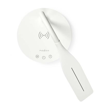 LED Aptumšojama skārienvadāma pielāgojama galda lampa ar 15W bezvadu uzlāde Qi LED/5,5W/230V 2700-6500K balta