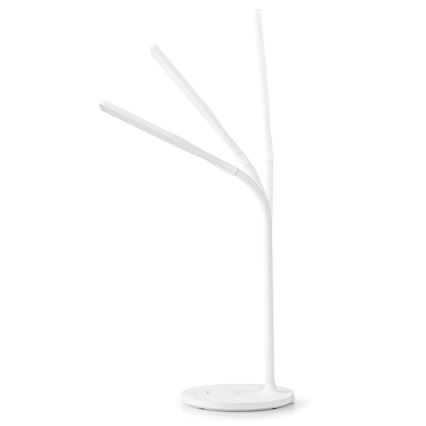 LED Aptumšojama skārienvadāma pielāgojama galda lampa ar 15W bezvadu uzlāde Qi LED/5,5W/230V 2700-6500K balta