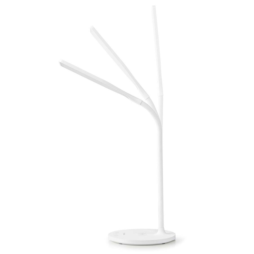 LED Aptumšojama skārienvadāma pielāgojama galda lampa ar 15W bezvadu uzlāde Qi LED/5,5W/230V 2700-6500K balta
