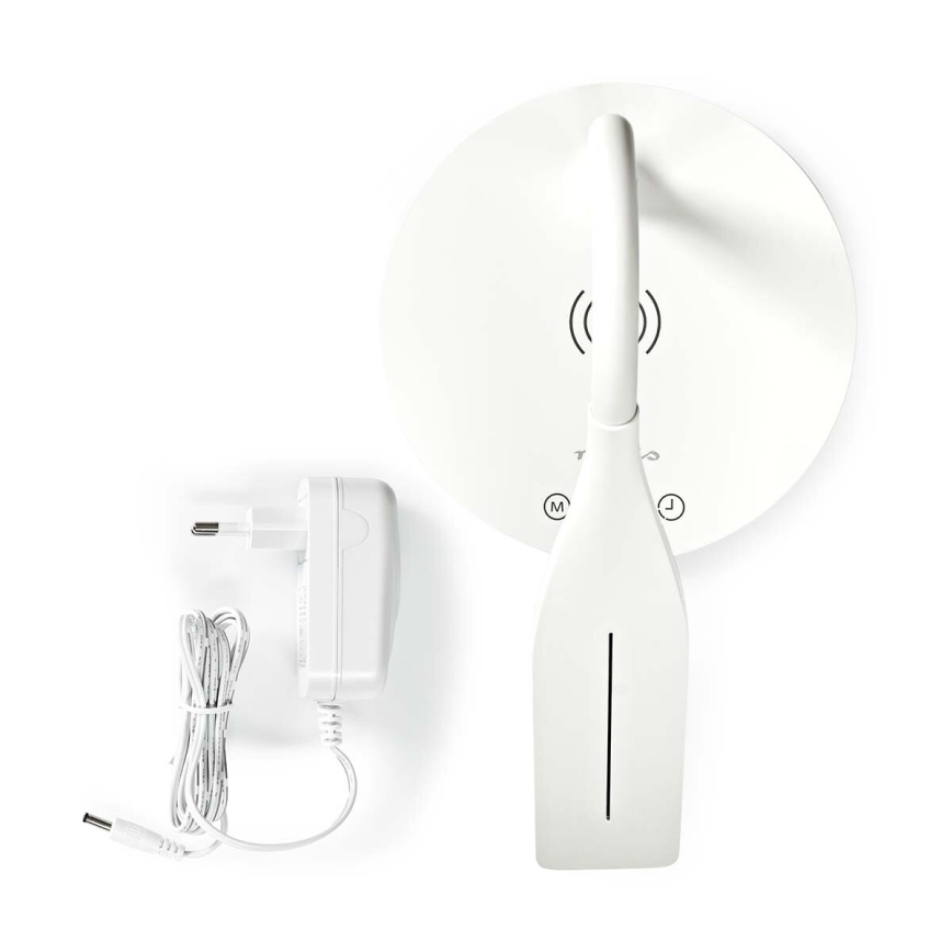 LED Aptumšojama skārienvadāma pielāgojama galda lampa ar 15W bezvadu uzlāde Qi LED/5,5W/230V 2700-6500K balta