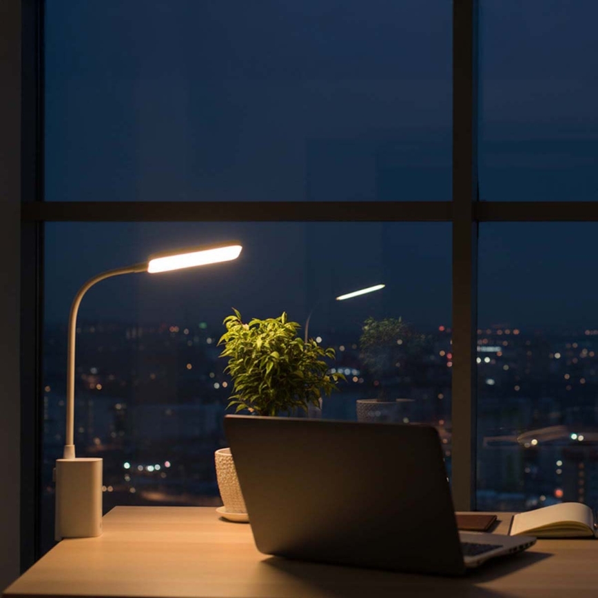 LED aptumšojama uzlādējama skārienjūtīga lokana galda lampa ar skavu LED/5W/1200 mAh balta