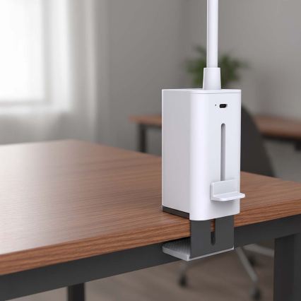 LED aptumšojama uzlādējama skārienjūtīga lokana galda lampa ar skavu LED/5W/1200 mAh balta